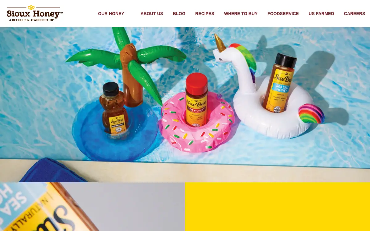 Homepage of Sioux Honey Association, Cooperative