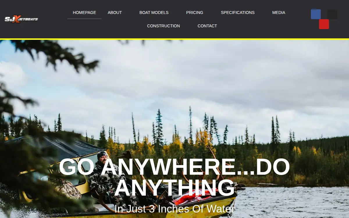 Homepage of Sjx Jet Boats INC.