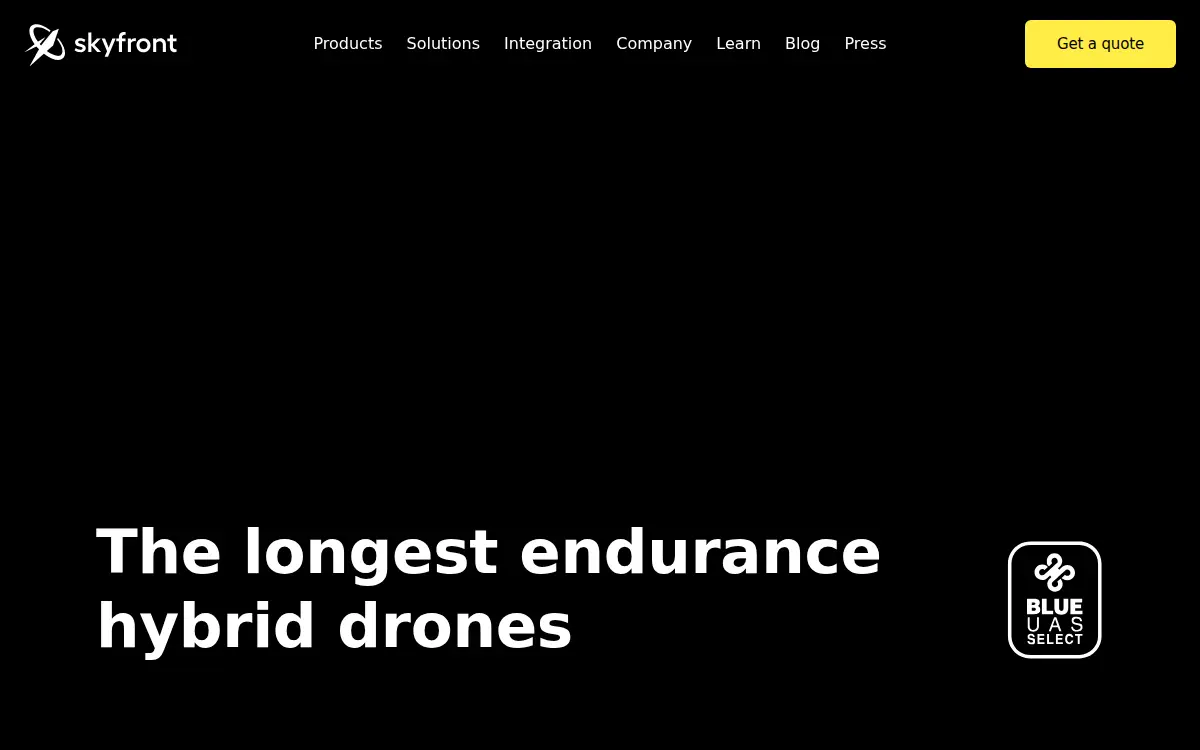 Homepage of Skyfront CORP