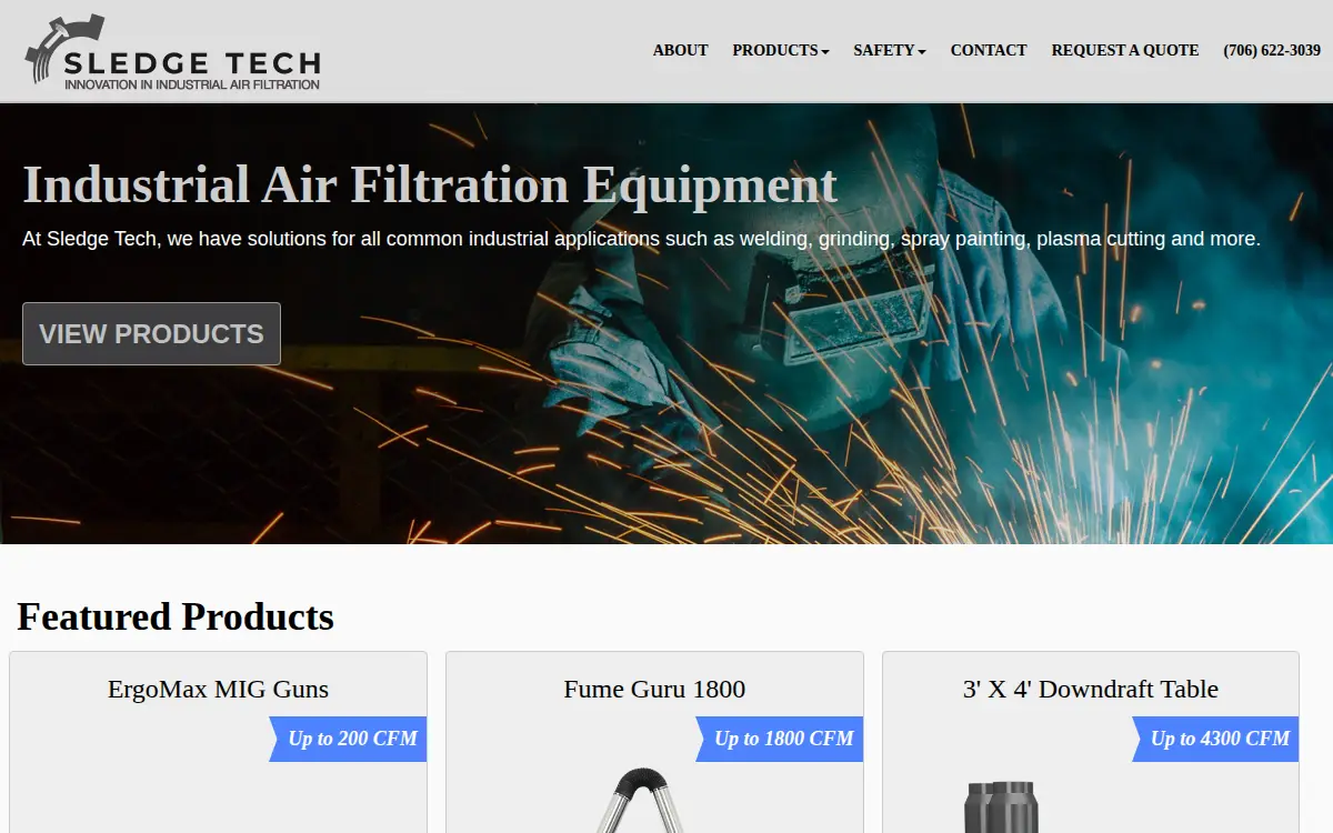 Homepage of Sledge Tech LLC