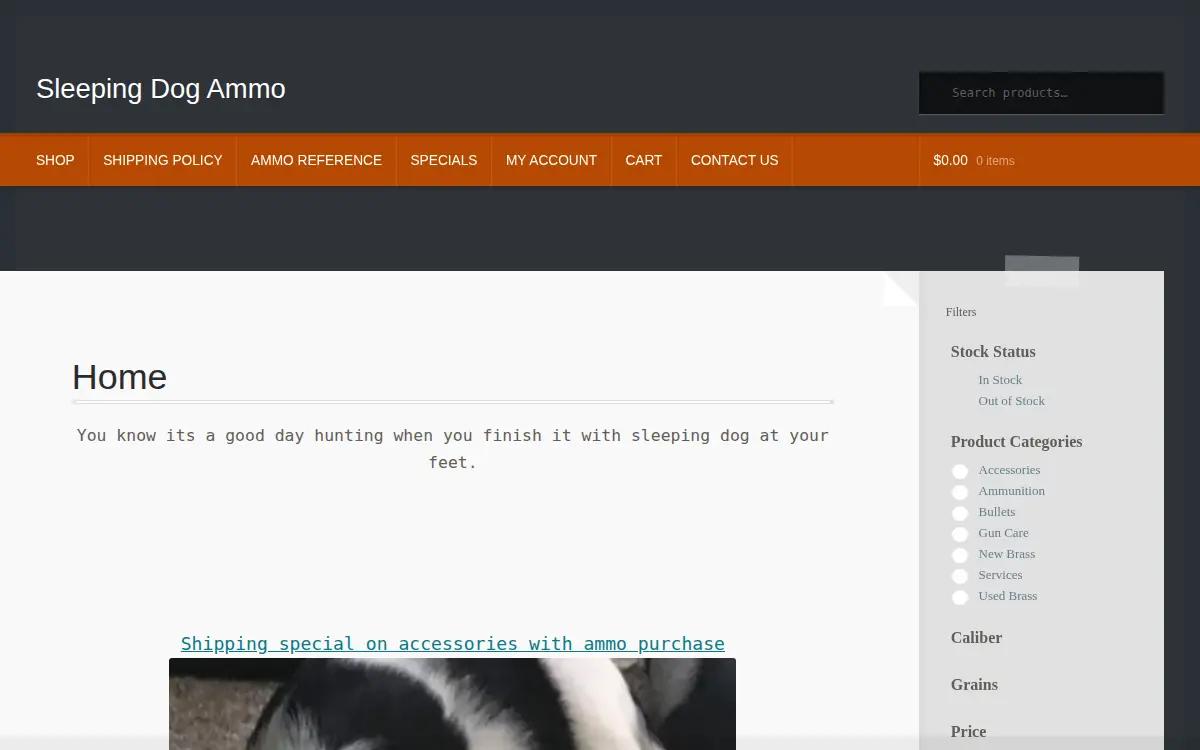 Homepage of Sleeping Dog Innovations, LLC