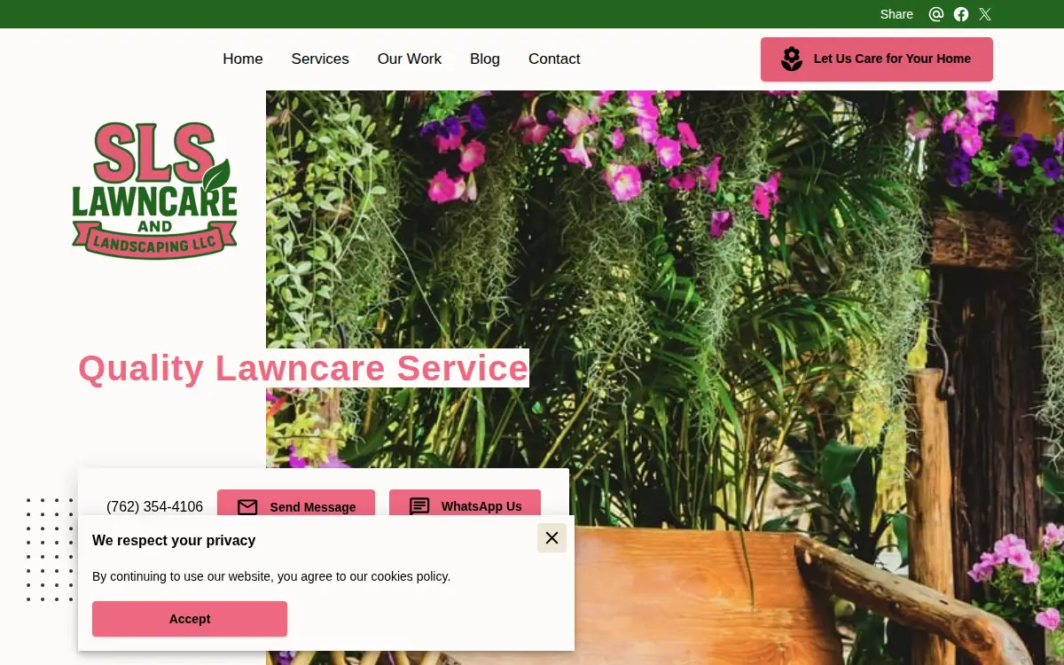 Homepage of Sls Lawncare and Landscaping LLC