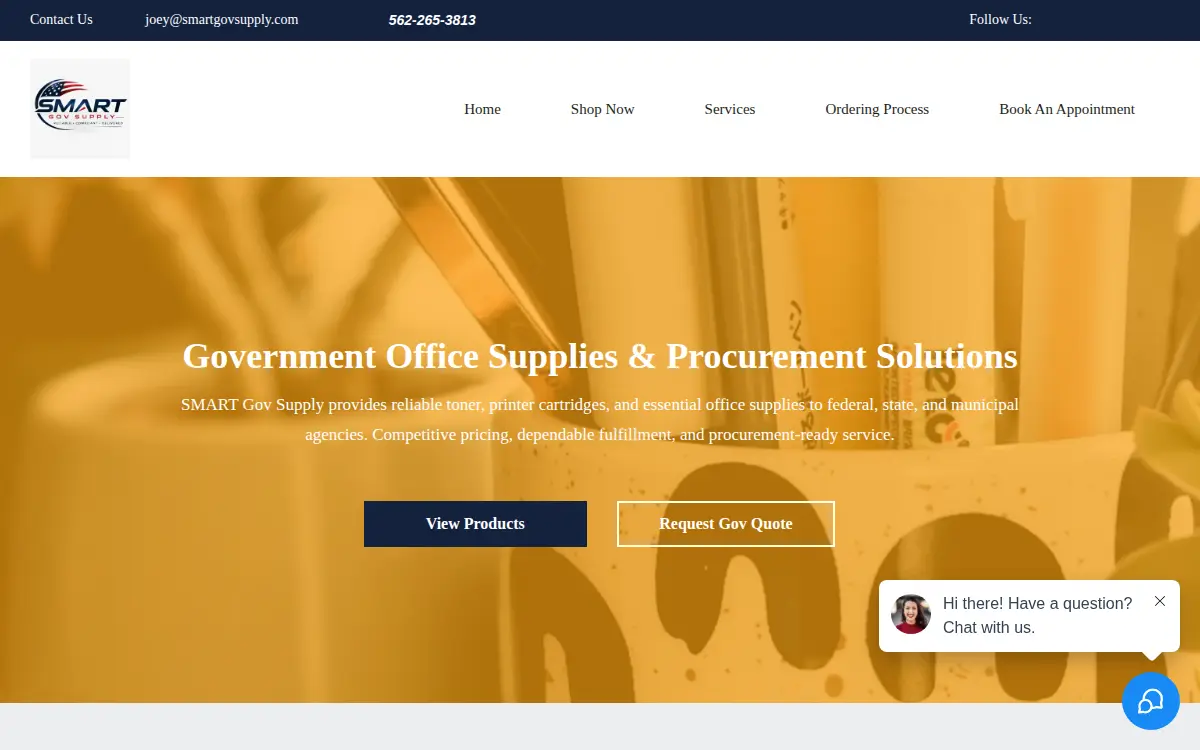 Homepage of Smart Gov Supply LLC