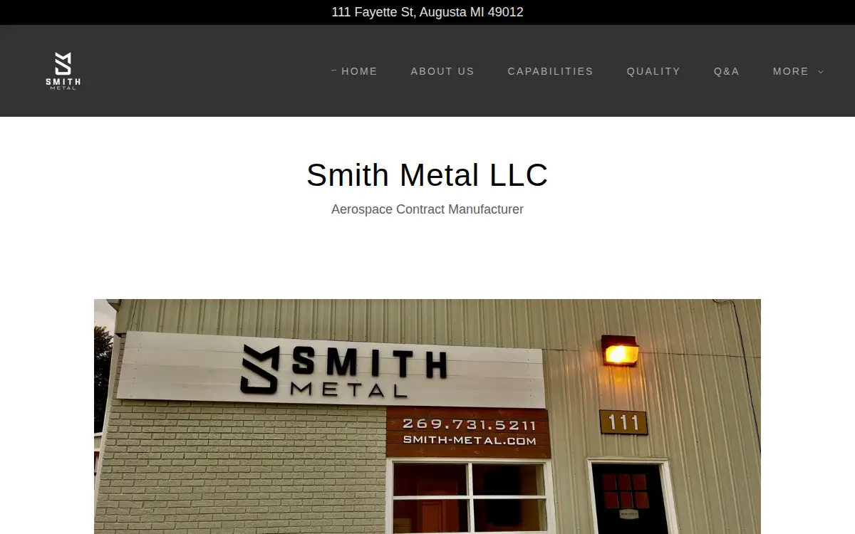 Homepage of Smith Metal, LLC
