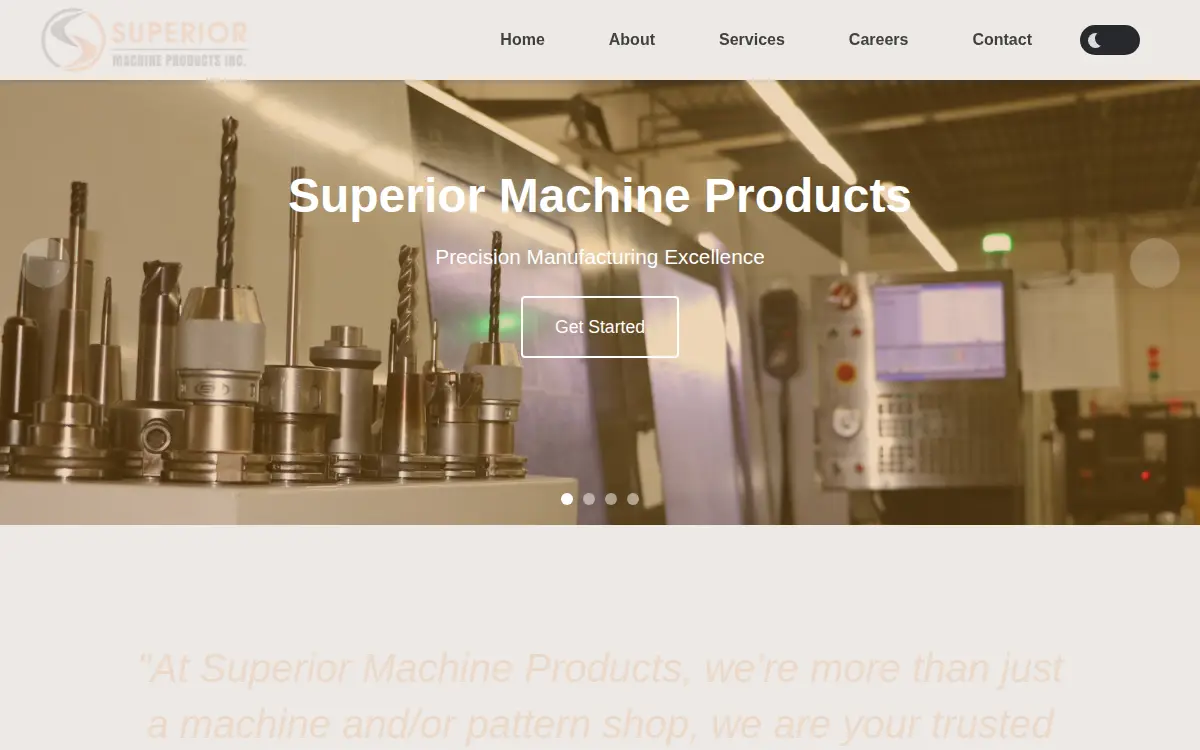 Homepage of Superior Machine Products, INC
