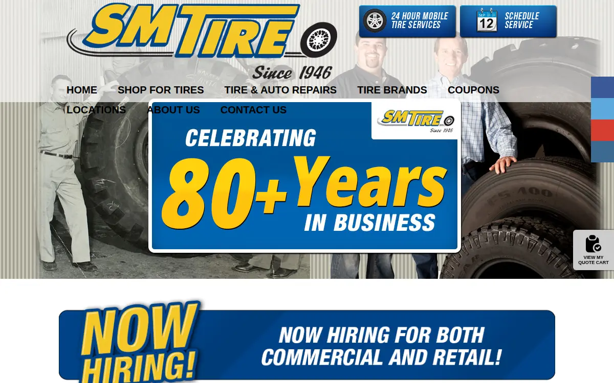 Homepage of Santa Maria Tire, INC