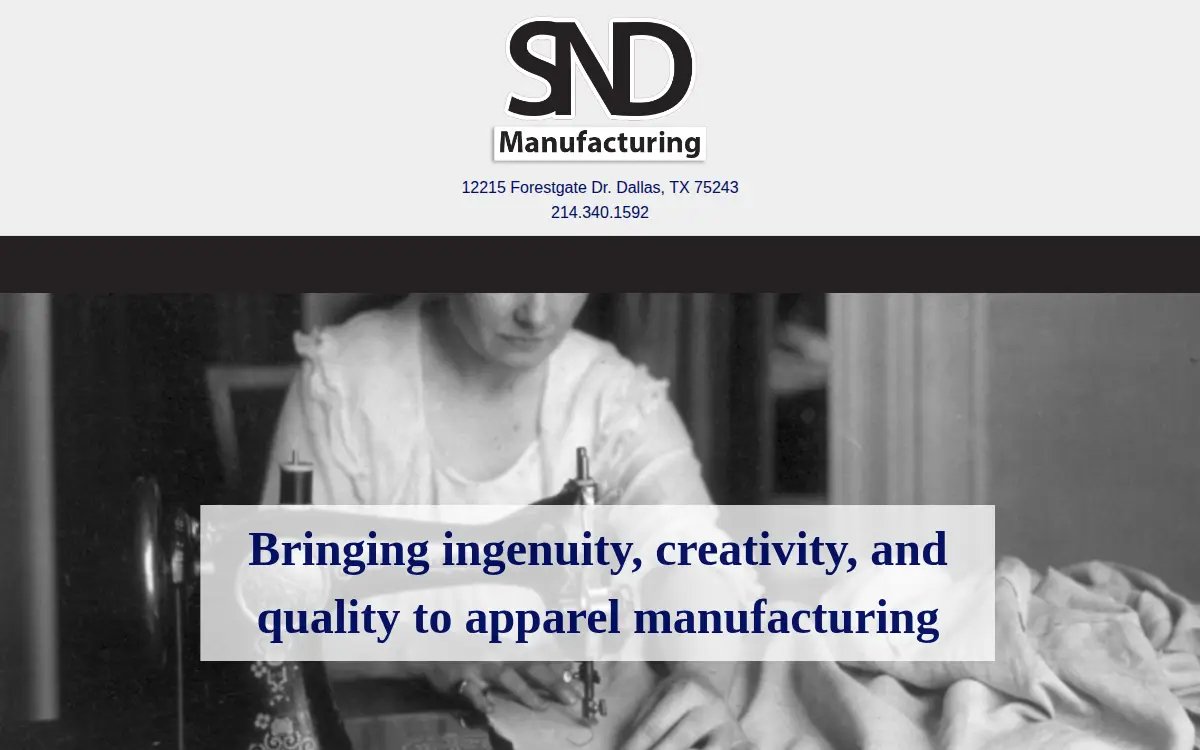 Homepage of S N D Manufacturing, Limited
