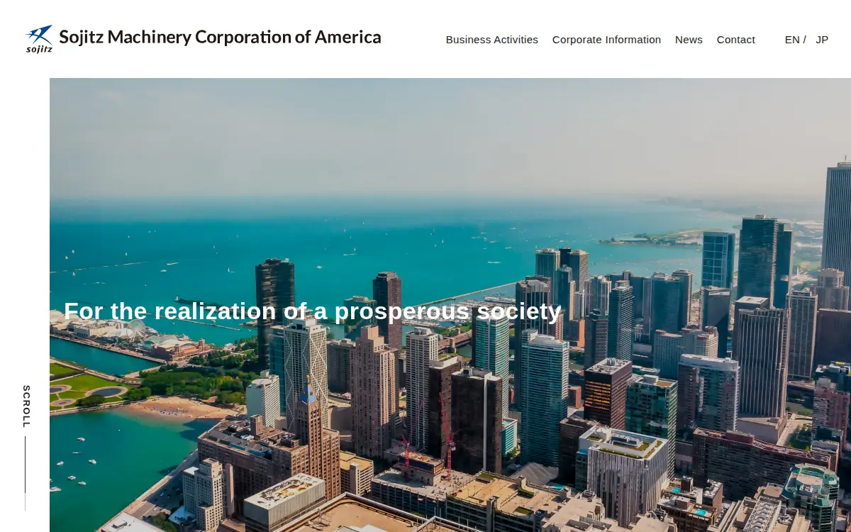 Homepage of Sojitz Machinery CORP of America