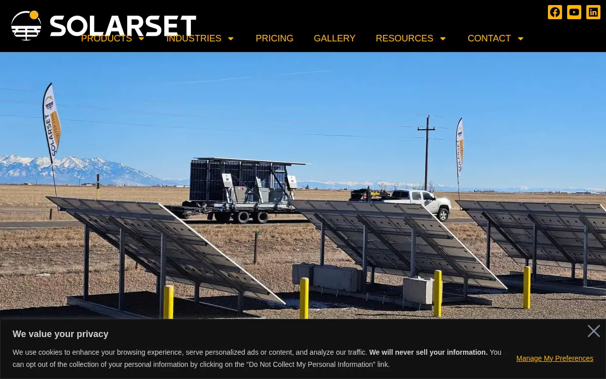 Homepage of Solarset INC