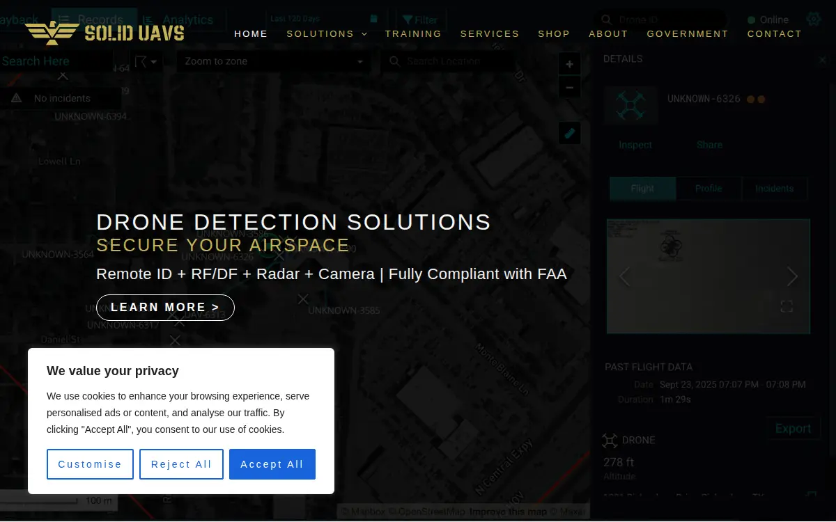 Homepage of Solid Uavs LLC