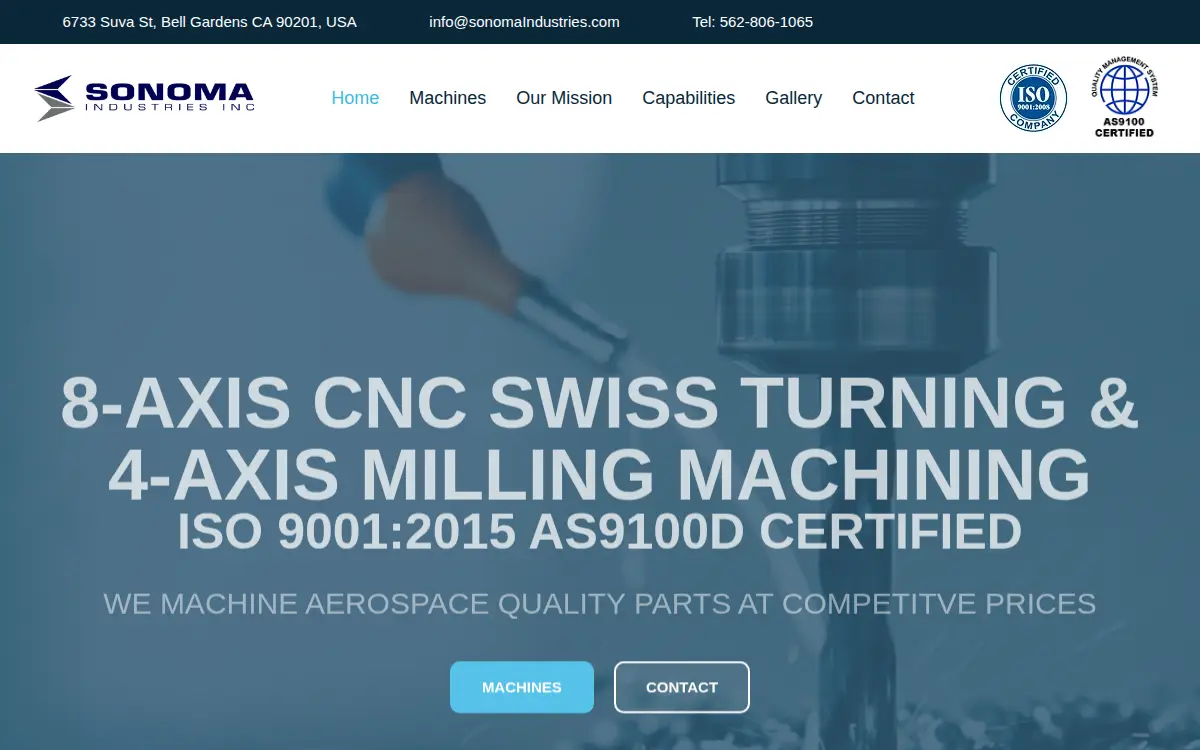 Homepage of Sonoma Industries, INC.