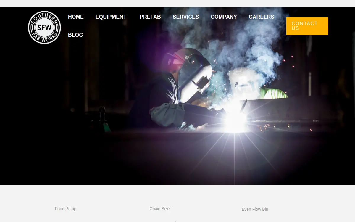 Homepage of Southern Fabrication Works, LLC
