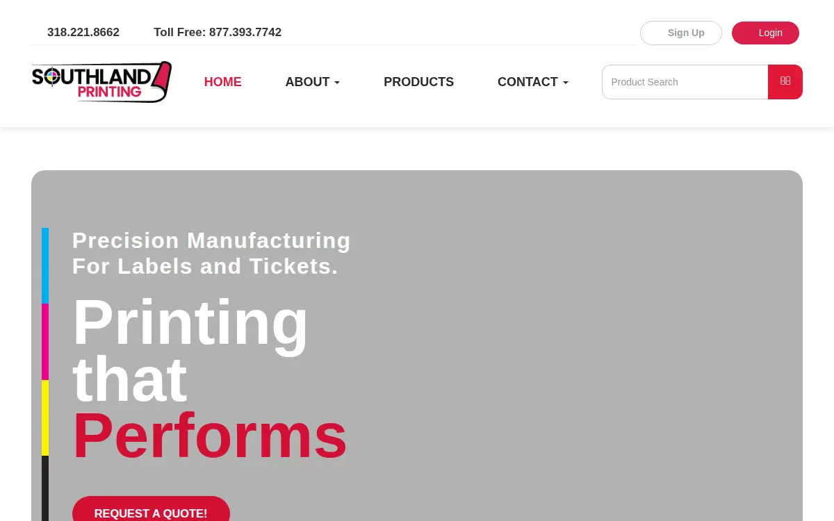 Homepage of Southland Printing Company, INC.