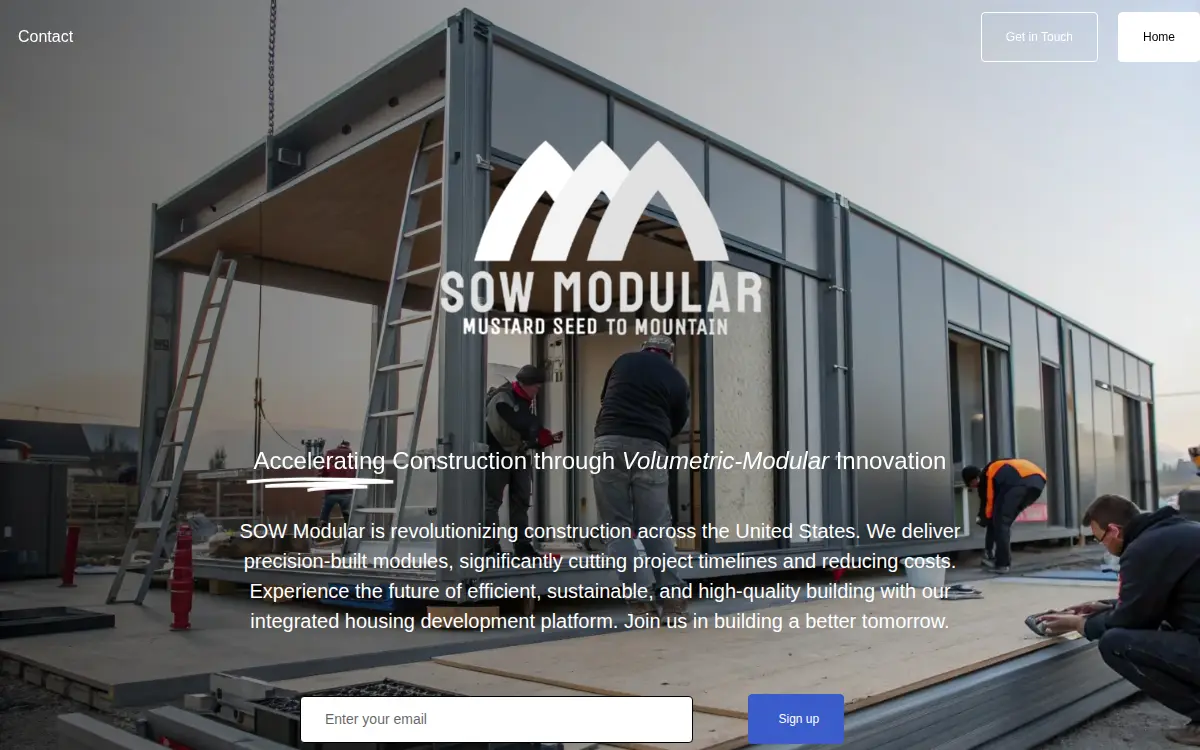 Homepage of Sow Modular, INC