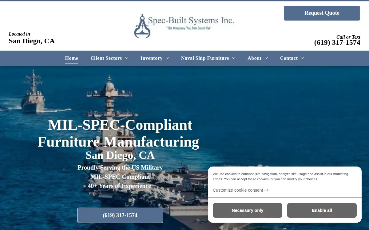 Homepage of Spec-built Systems, INC.