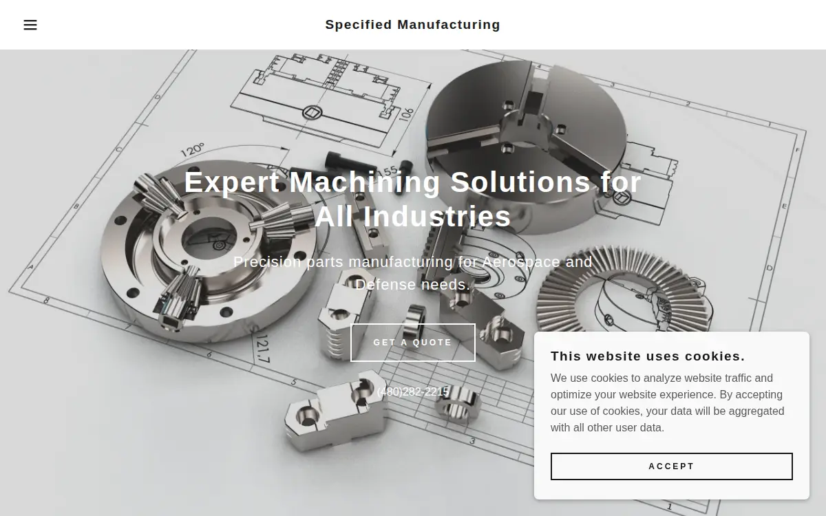 Homepage of Specified Manufacturing LLC
