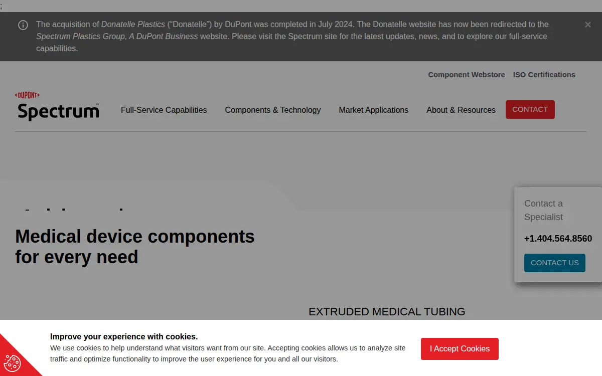 Homepage of Spectrum Plastics Group, INC.