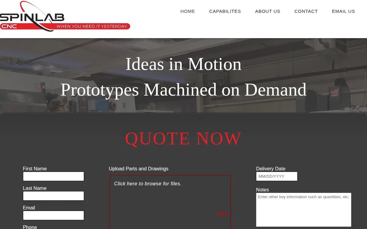 Homepage of Spinlab Cnc INC