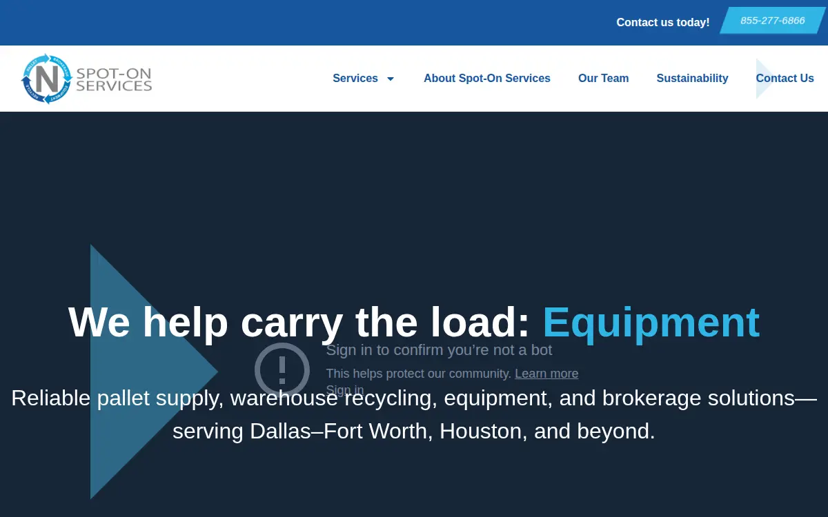 Homepage of Spot-on Services Dallas LLC