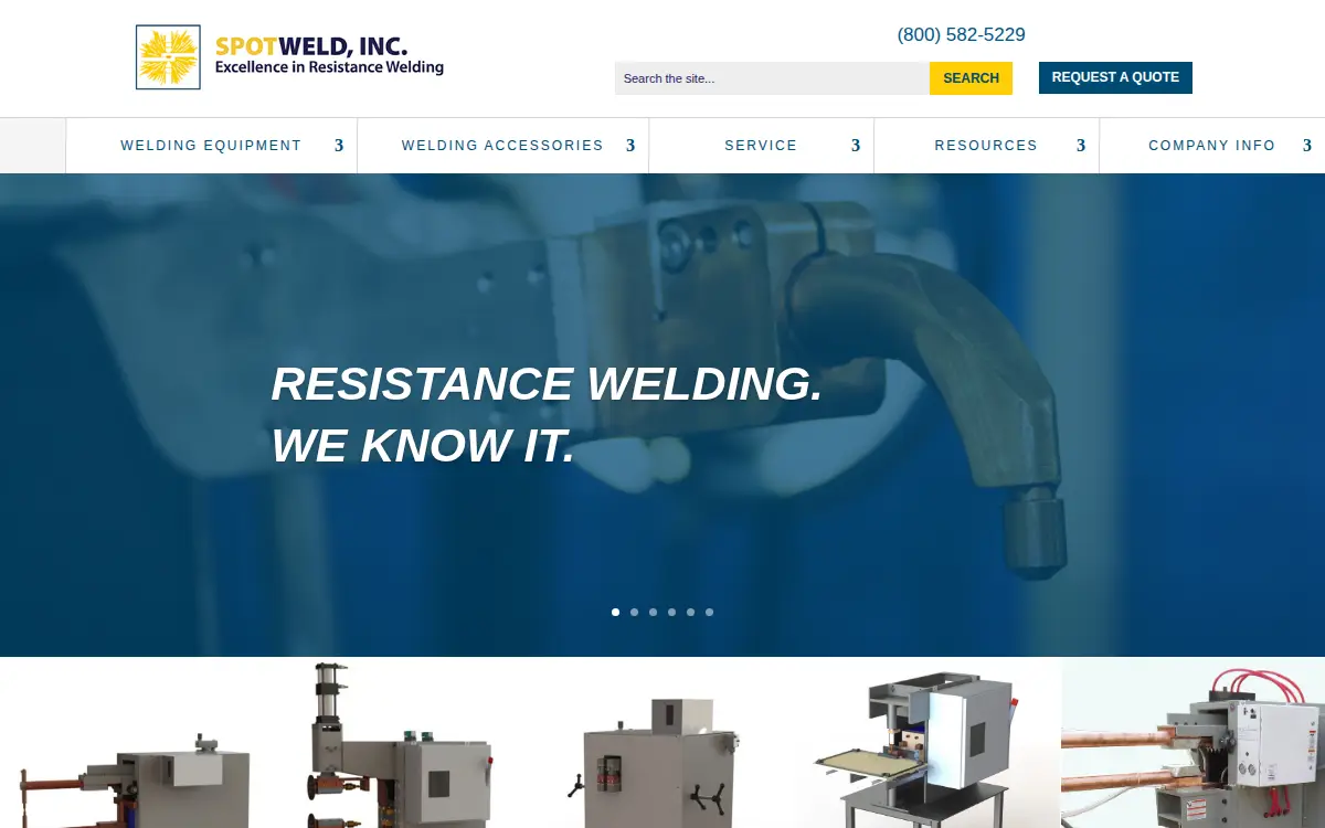 Homepage of Spot Weld Incorporated
