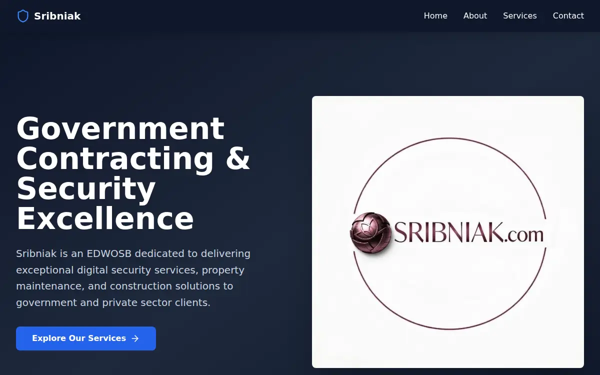 Homepage of Sribniak LLC