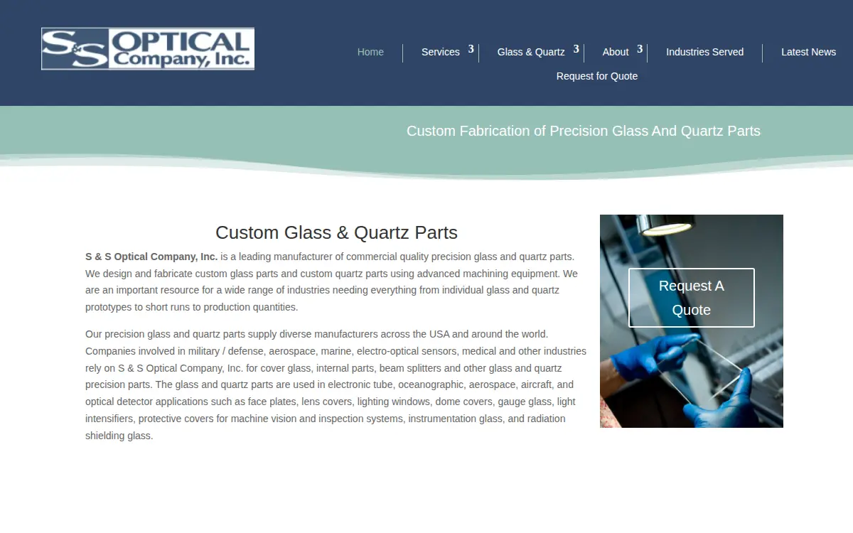 Homepage of S & S Optical CO INC