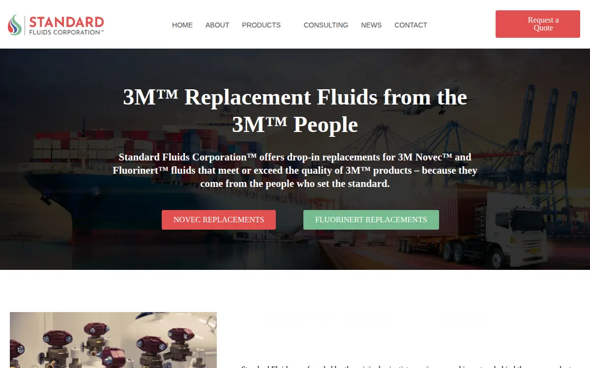 Homepage of Standard Fluids Corporation