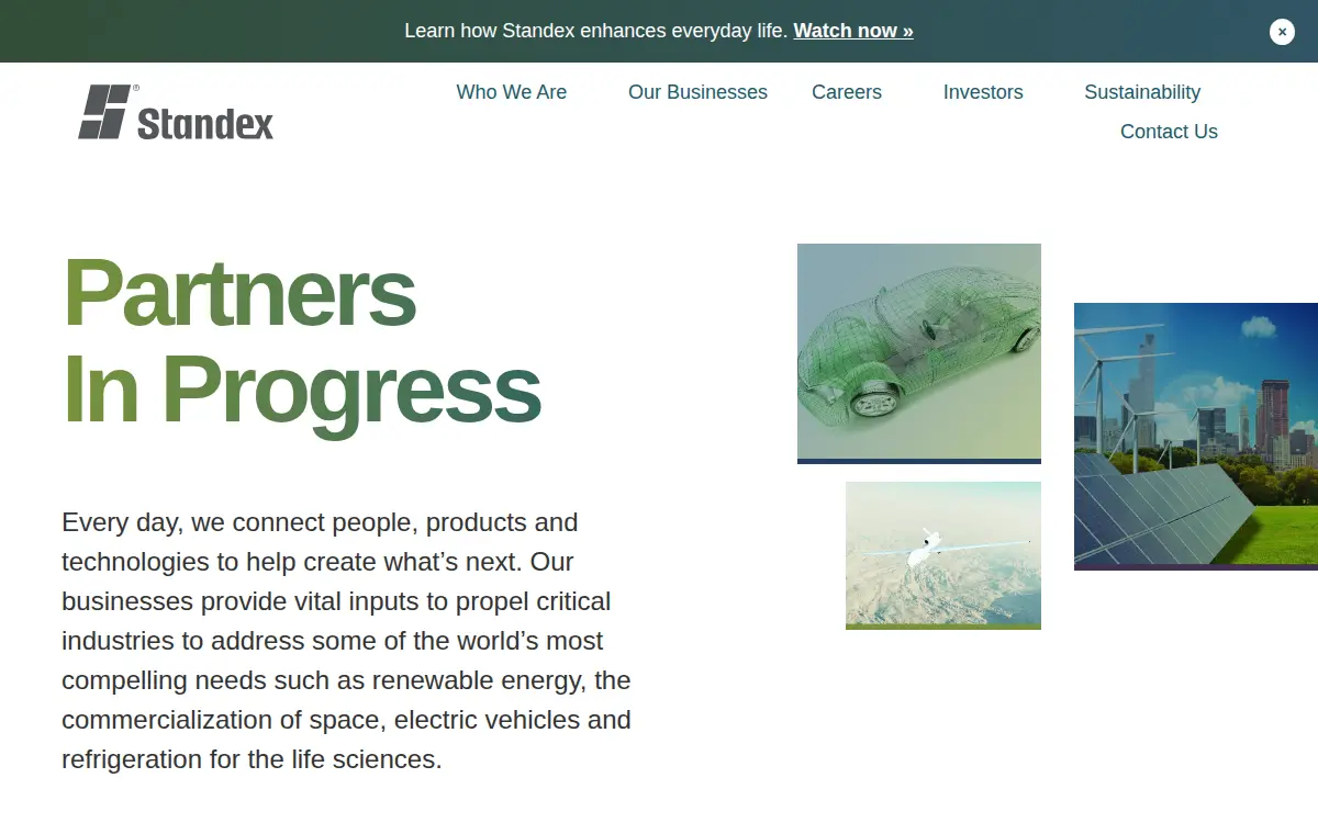 Homepage of Standex Electronics INC