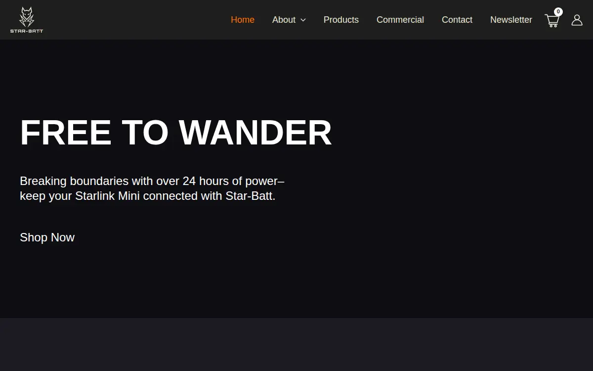 Homepage of Star-batt LLC