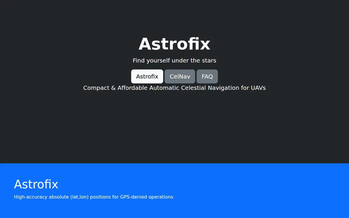 Homepage of Starnav Tech LLC