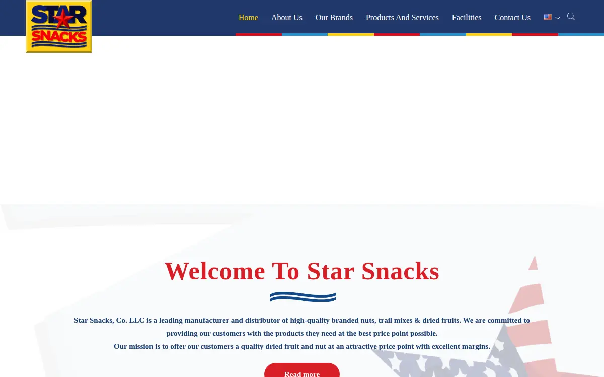Homepage of Star Snacks Co., LLC