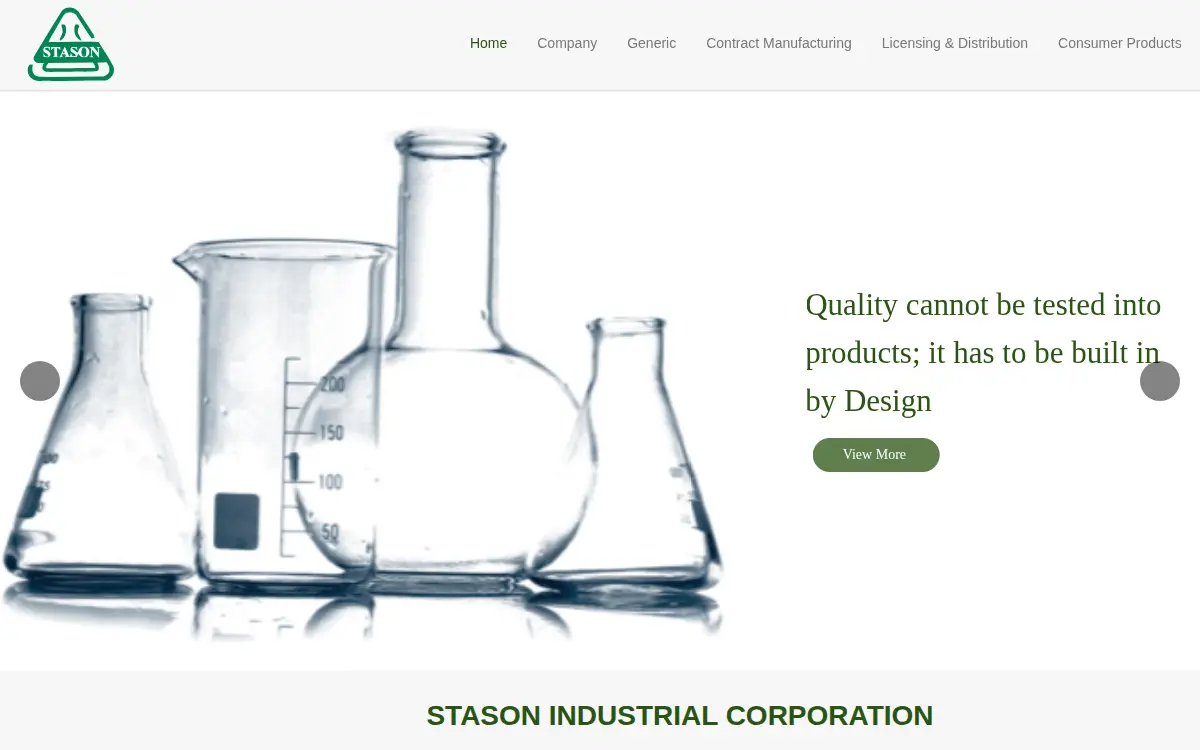 Homepage of Stason Pharmaceuticals, INC.