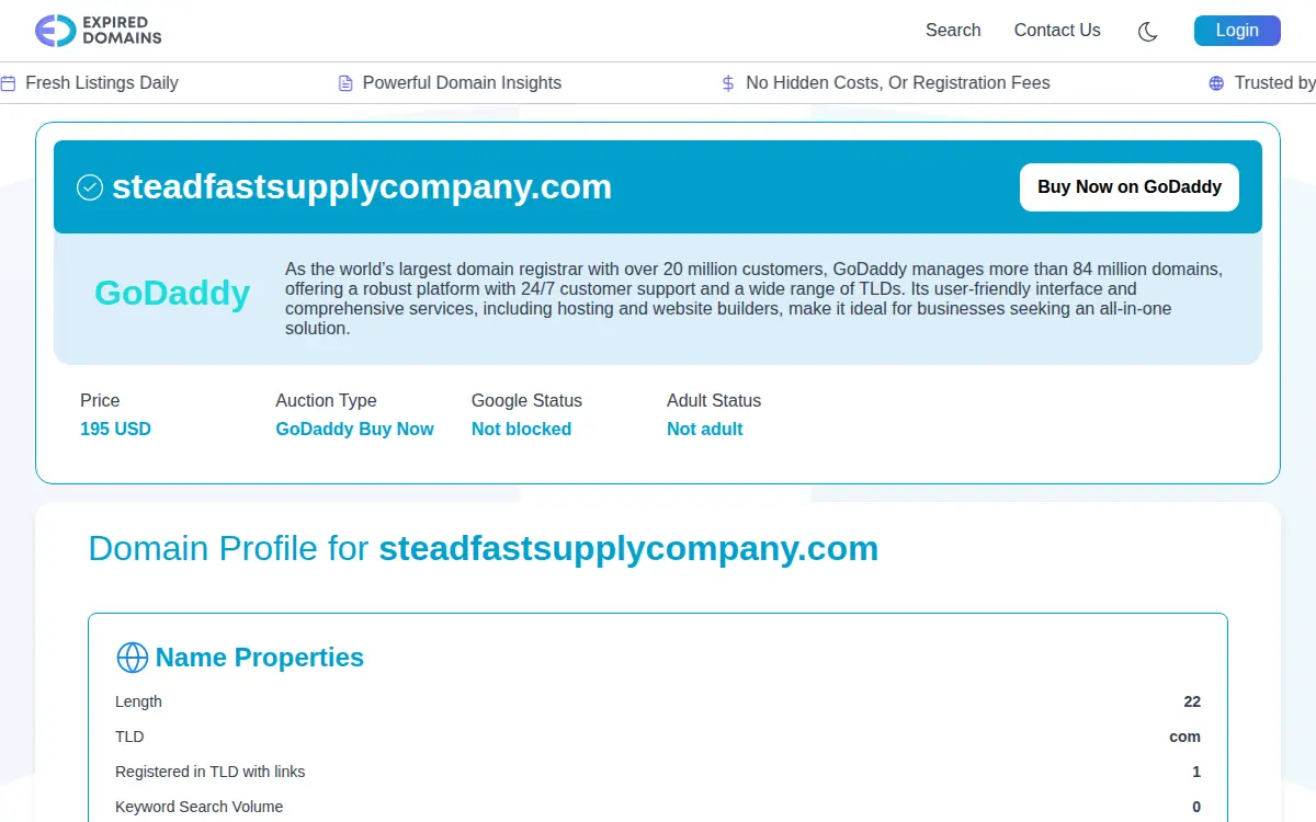 Homepage of Steadfast Supply, LLC