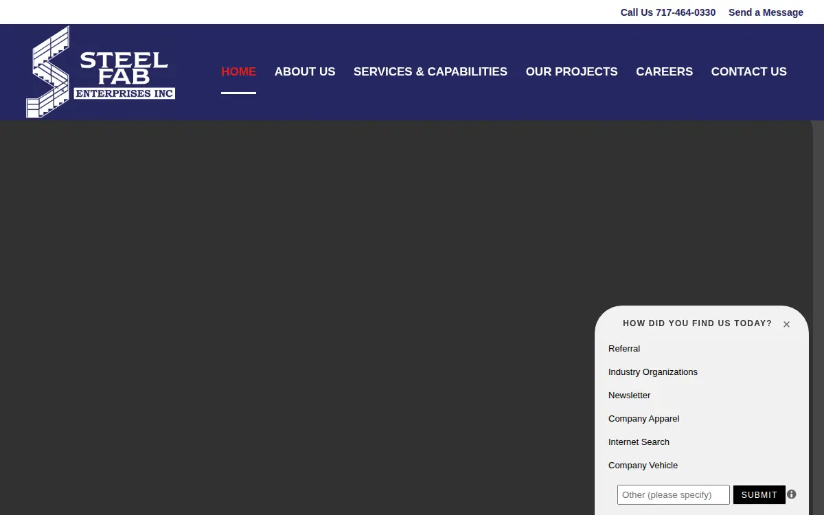 Homepage of Steel Fab Enterprises, INC