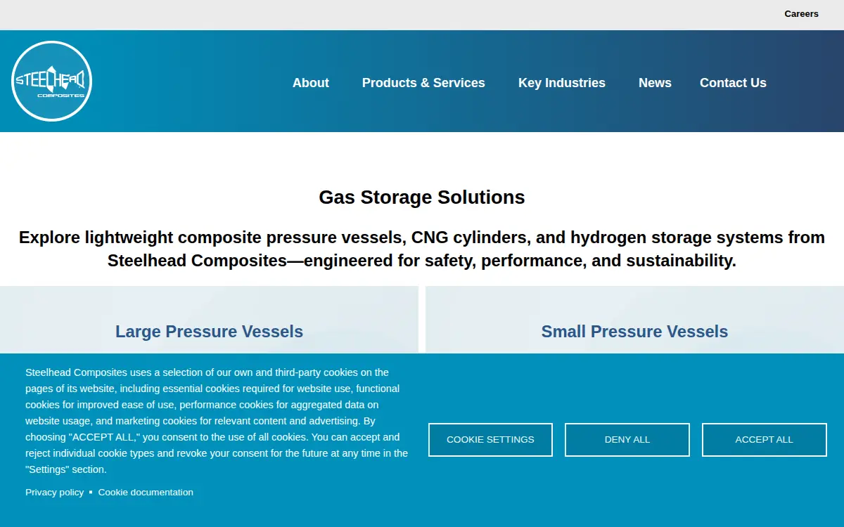 Homepage of Steelhead Composites, INC.