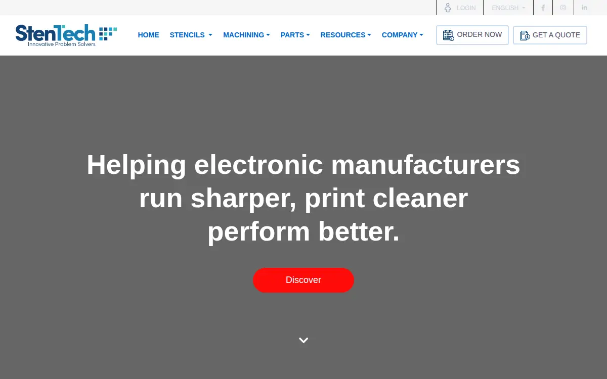 Homepage of Stentech, INC.