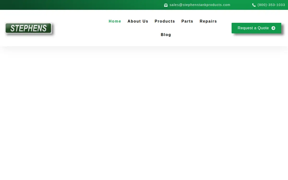Homepage of Stephens Pneumatics, INC.