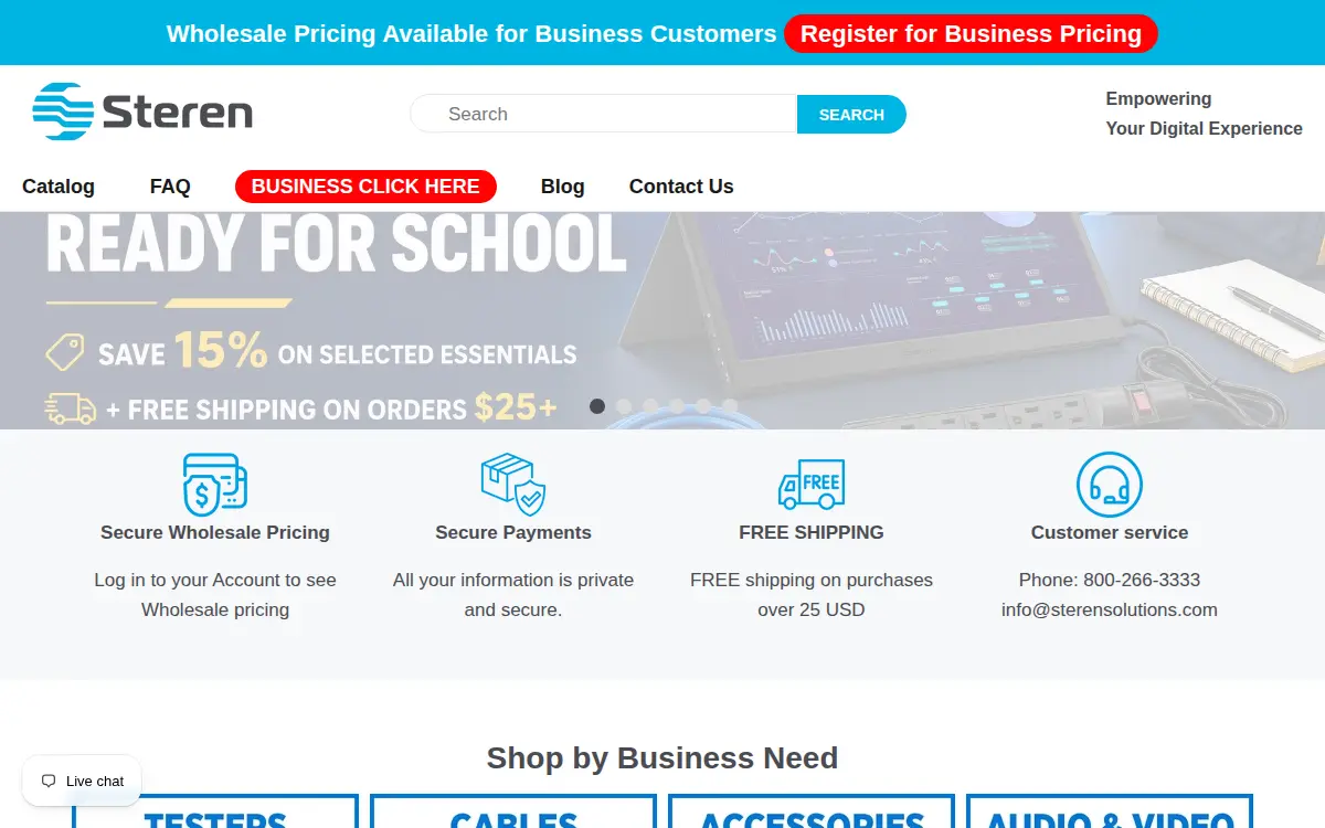 Homepage of Steren Solutions LLC