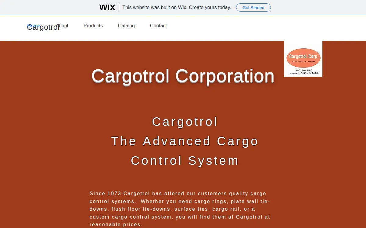 Homepage of Cargotrol Corporation