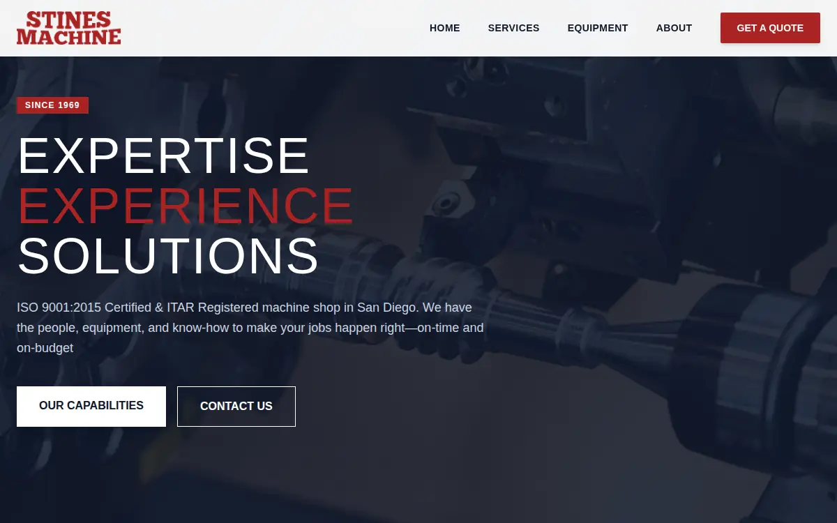 Homepage of Stines' Machine, INC.