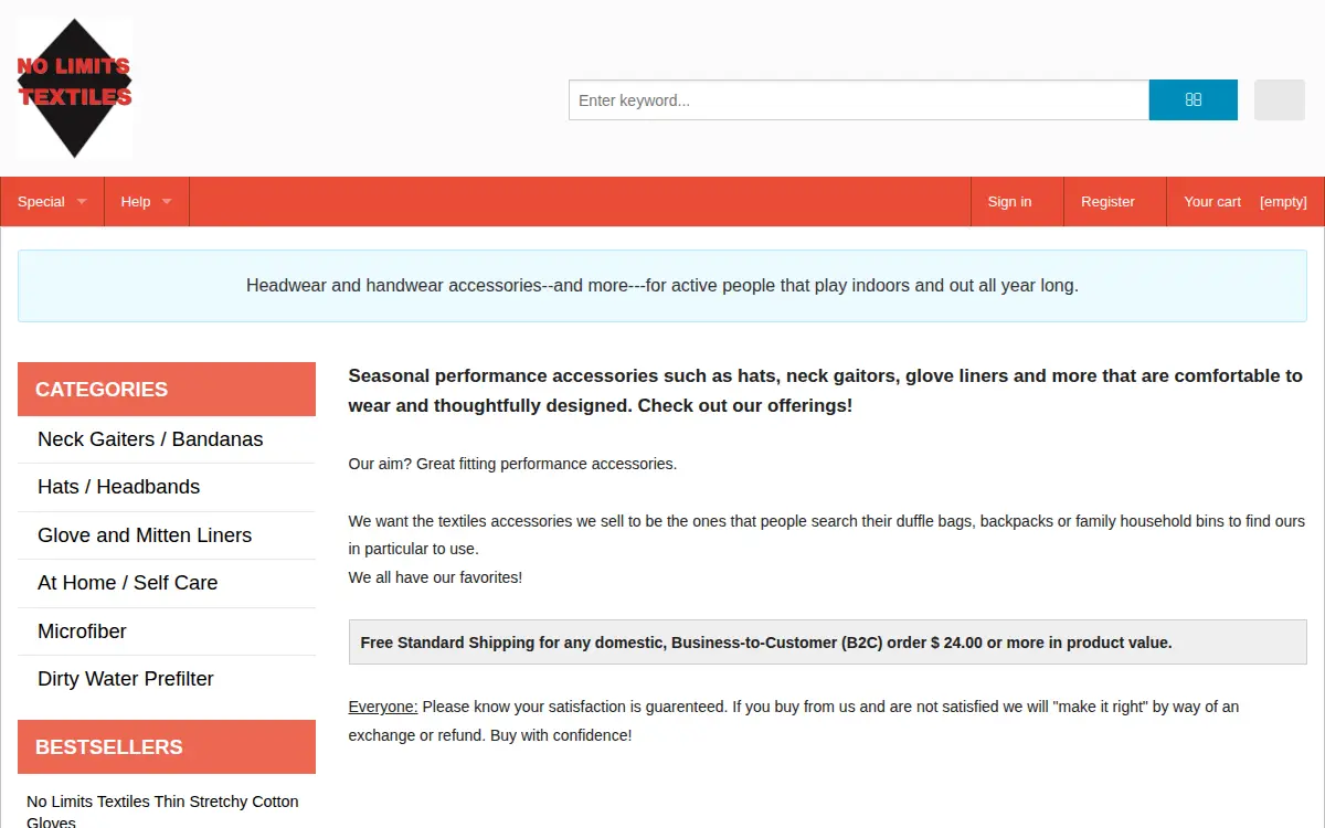 Homepage of Occupational Textiles Solutions LLC
