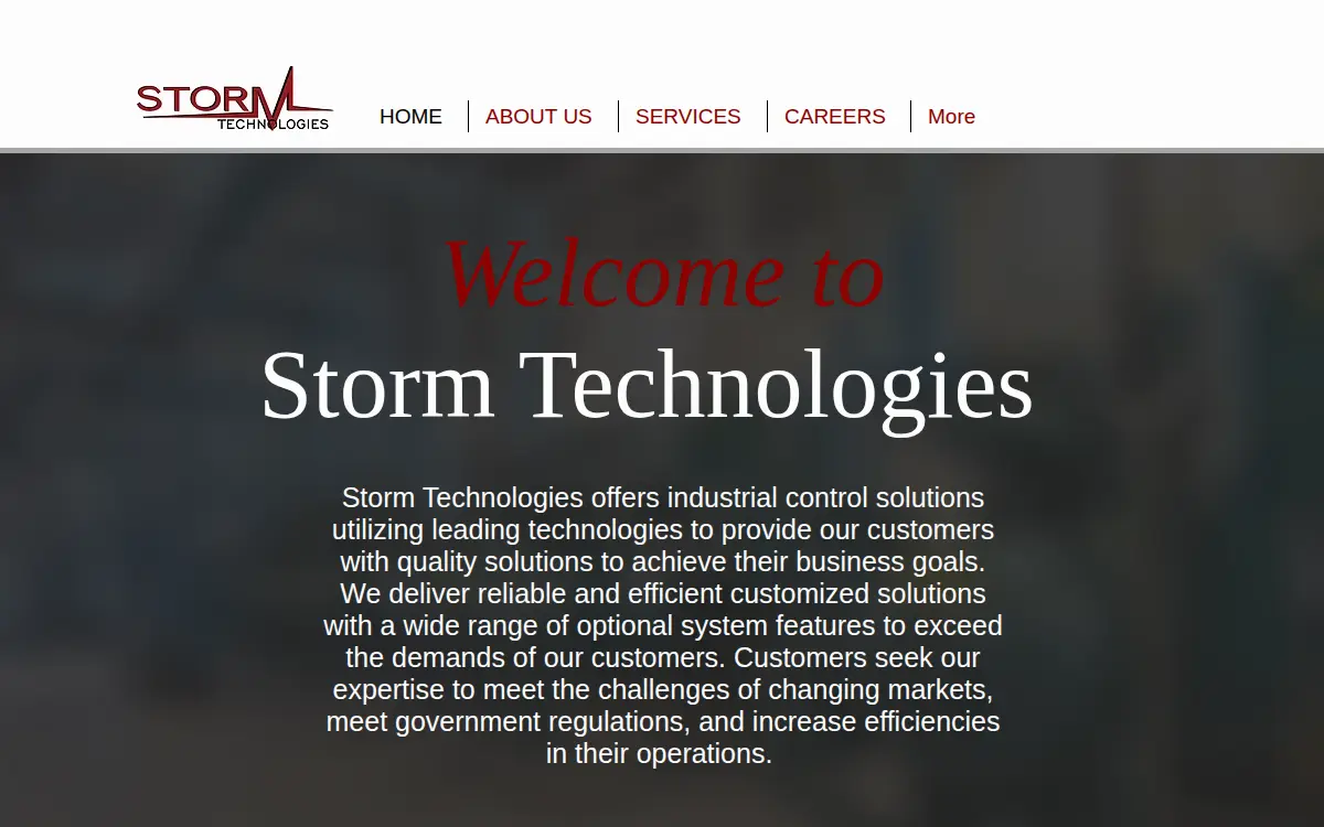 Homepage of Storm Technologies LLC