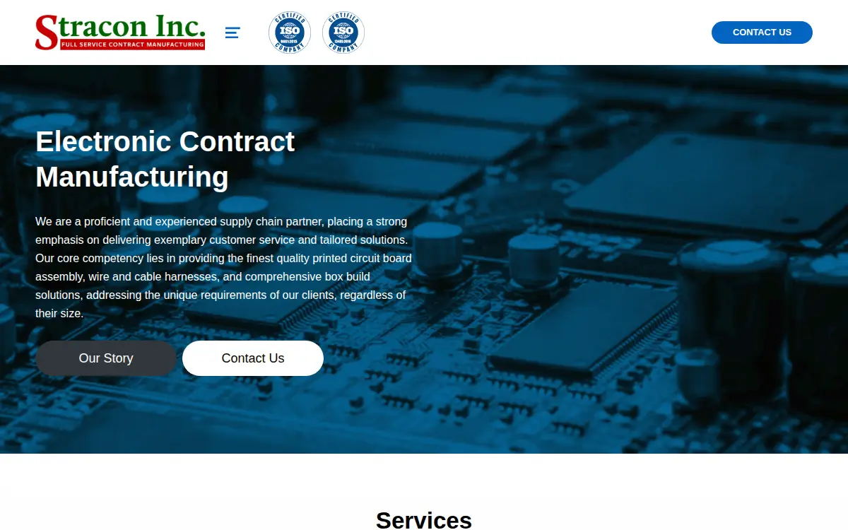 Homepage of Stracon, INC