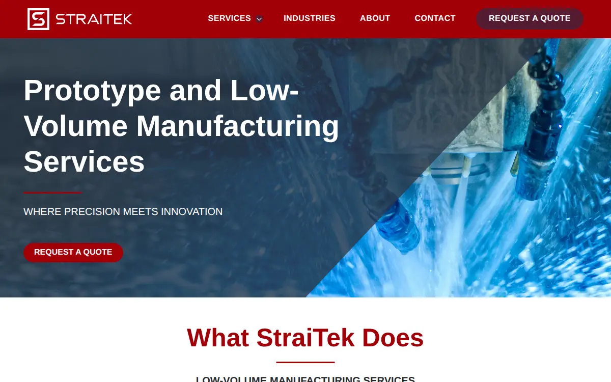 Homepage of Straitek, LLC