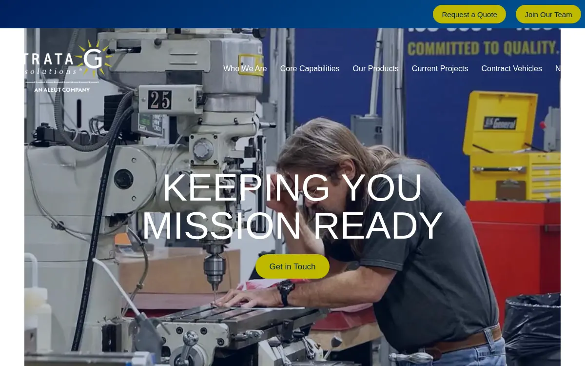 Homepage of Strata-g Solutions, LLC
