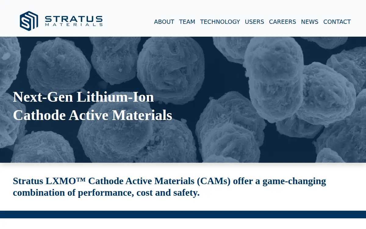Homepage of Stratus Materials INC.