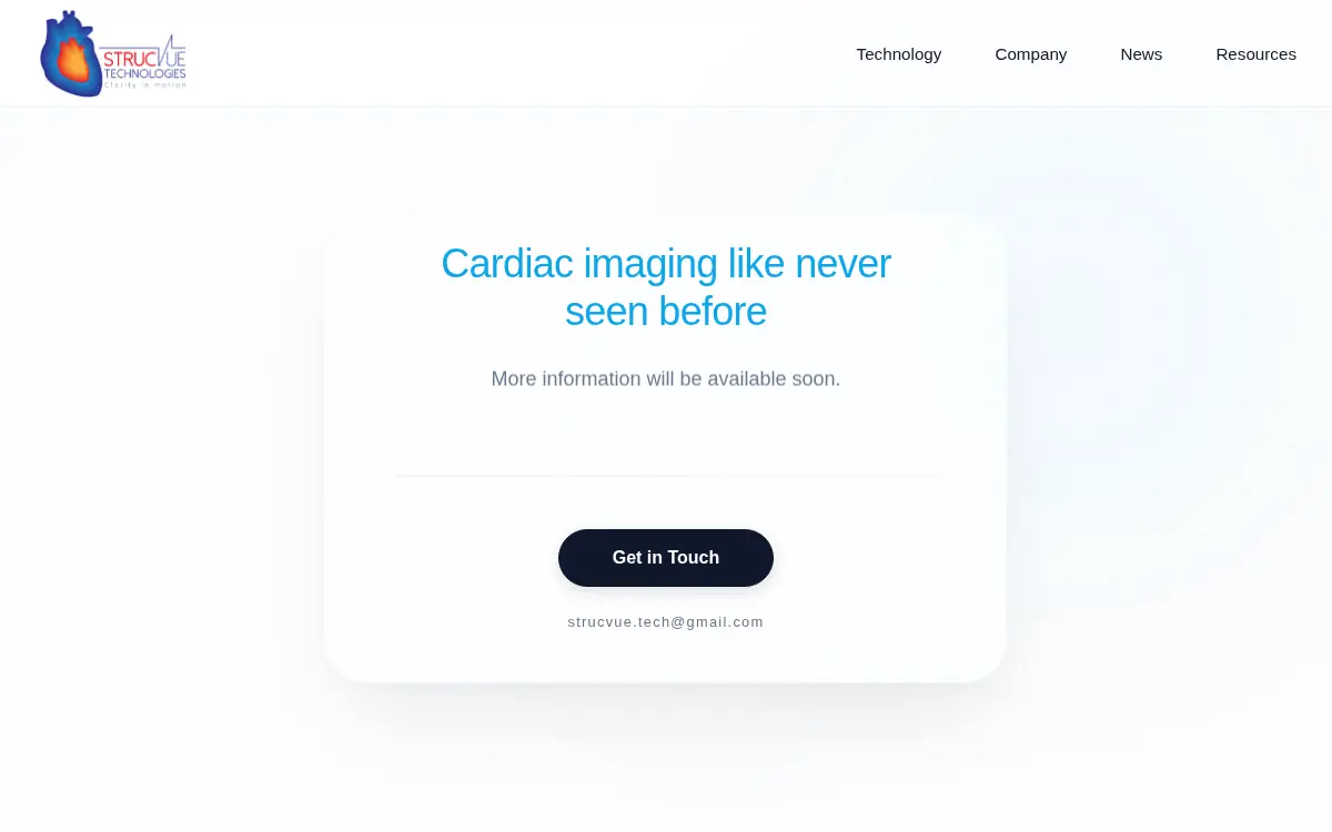 Homepage of Strucvue Medical, INC.