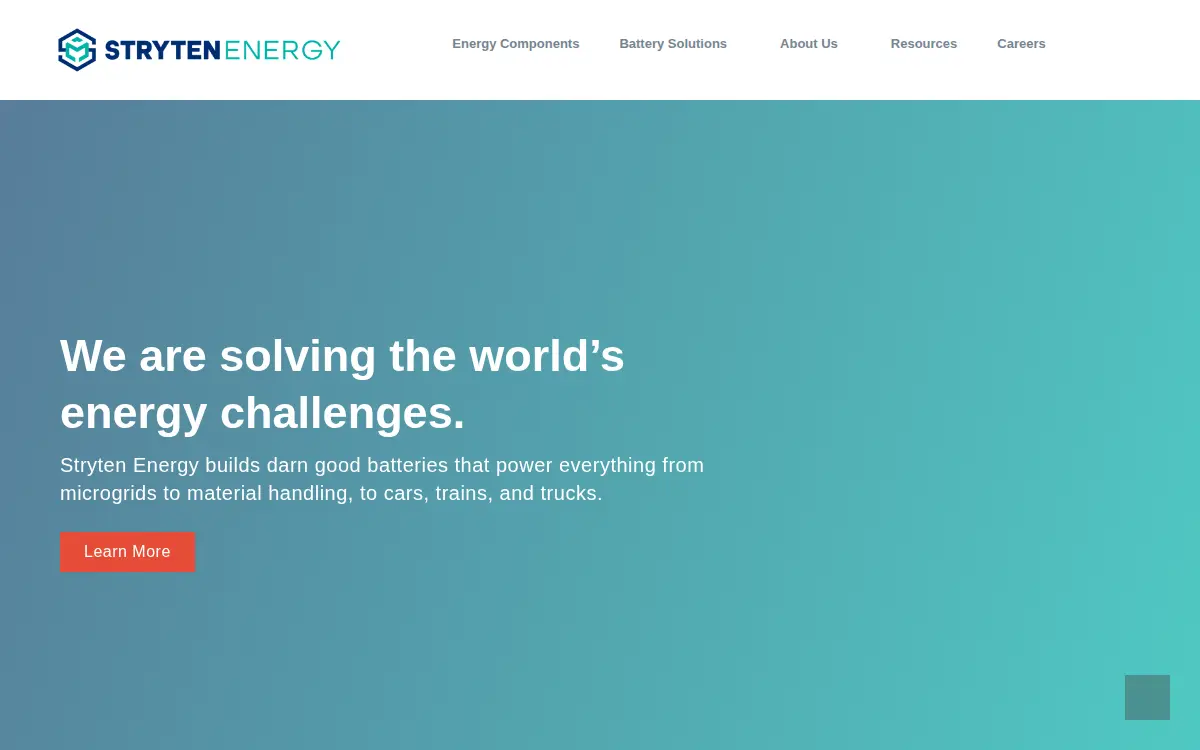 Homepage of Stryten Energy LLC