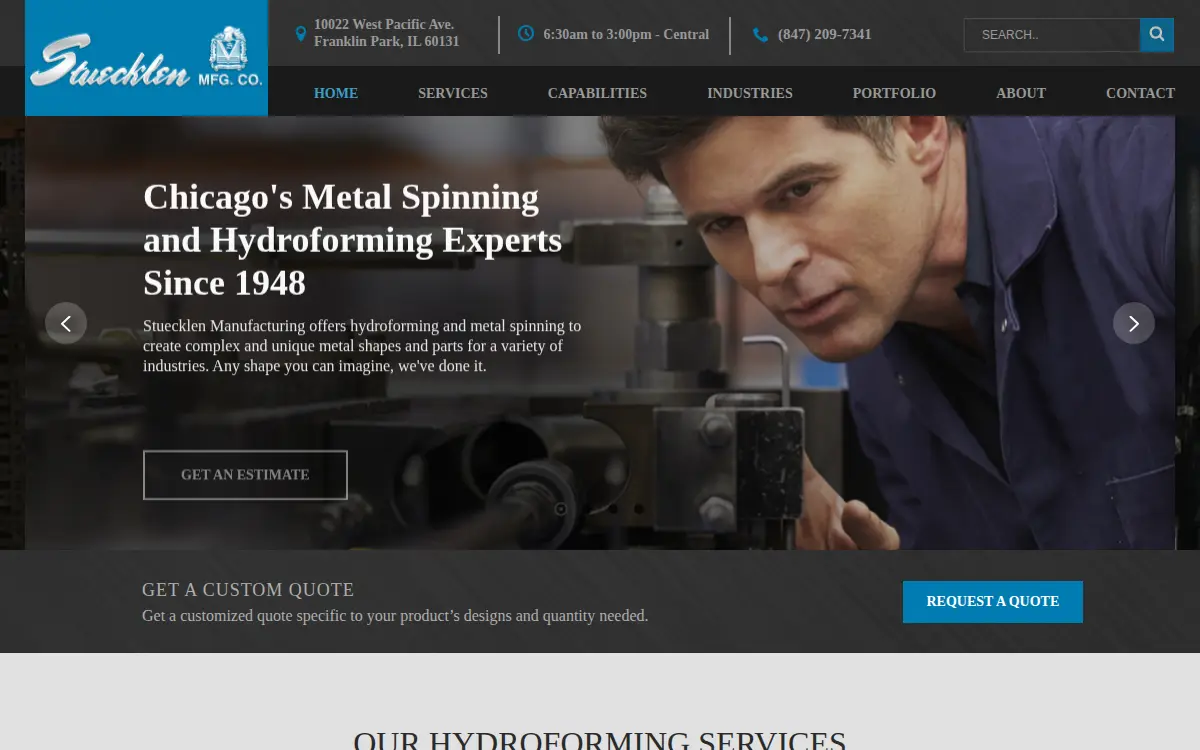 Homepage of Stuecklen Manufacturing CO
