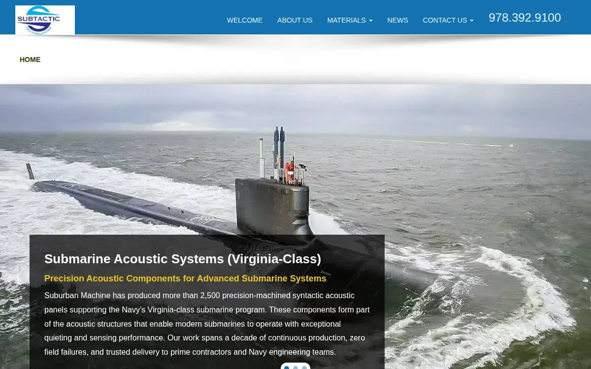 Homepage of Suburban Machine, INC.